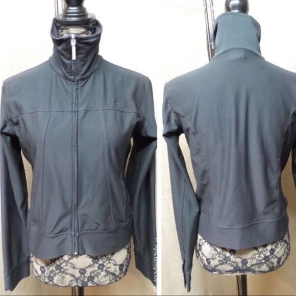 Nike Black Dri Fit Full Zip Jacket Hi Neck - Picture 3 of 8